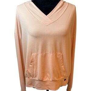 Women’s Peach V-Neck Hoodie Top